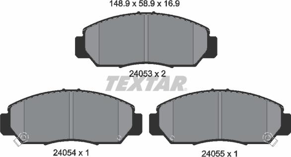 Textar 2405301 - Комплект спирачно феродо, дискови спирачки vvparts.bg
