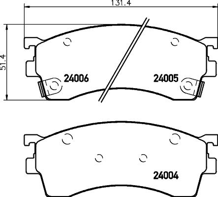 Textar 2400501 - Комплект спирачно феродо, дискови спирачки vvparts.bg