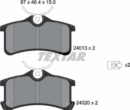 Textar 2401301 - Комплект спирачно феродо, дискови спирачки vvparts.bg