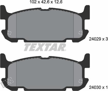 Textar 2402901 - Комплект спирачно феродо, дискови спирачки vvparts.bg