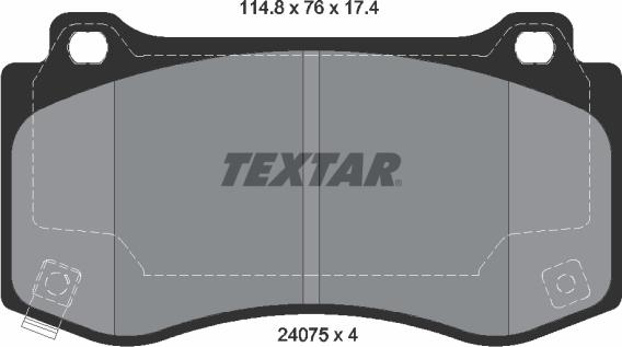 Textar 2407501 - Комплект спирачно феродо, дискови спирачки vvparts.bg