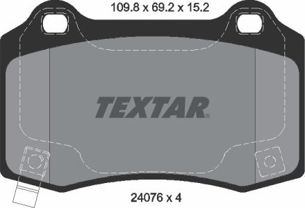 Textar 2407601 - Комплект спирачно феродо, дискови спирачки vvparts.bg