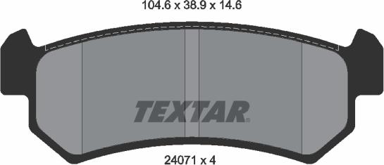 Textar 2407101 - Комплект спирачно феродо, дискови спирачки vvparts.bg