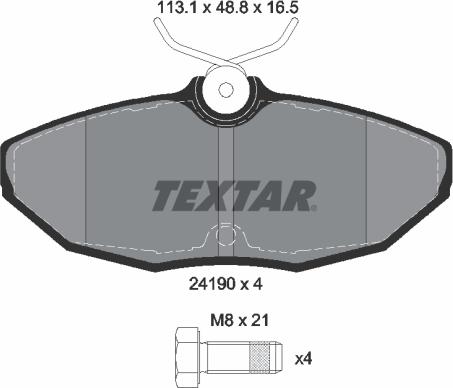 Textar 2419001 - Комплект спирачно феродо, дискови спирачки vvparts.bg