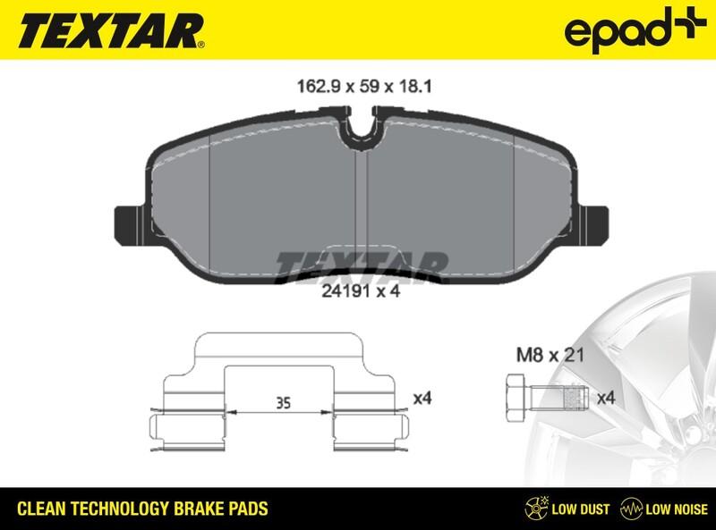 Textar 2419101CP - Комплект спирачно феродо, дискови спирачки vvparts.bg