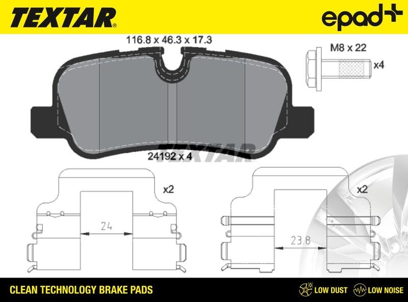 Textar 2419204CP - Комплект спирачно феродо, дискови спирачки vvparts.bg