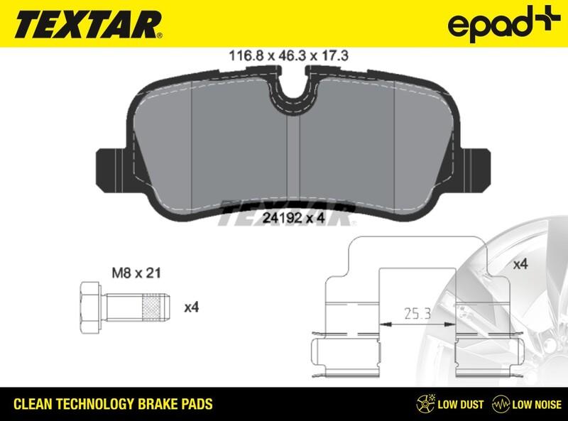 Textar 2419201CP - Комплект спирачно феродо, дискови спирачки vvparts.bg