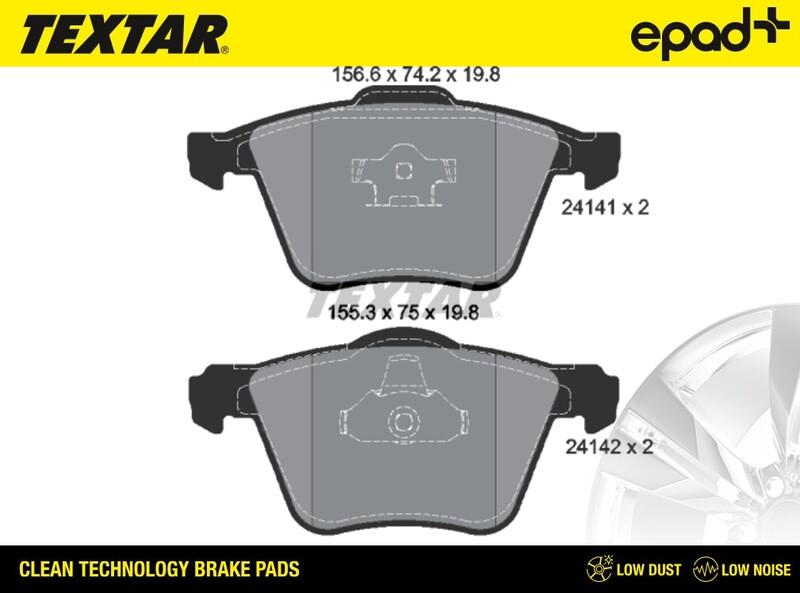 Textar 2414101CP - Комплект спирачно феродо, дискови спирачки vvparts.bg