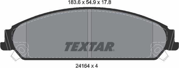 Textar 2416401 - Комплект спирачно феродо, дискови спирачки vvparts.bg