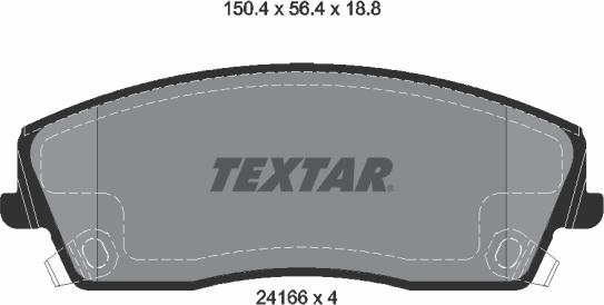 Textar 2416601 - Комплект спирачно феродо, дискови спирачки vvparts.bg