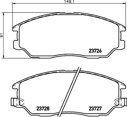 Textar 2416701 - Комплект спирачно феродо, дискови спирачки vvparts.bg