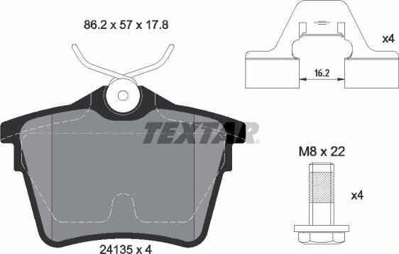 Textar 89008700 - Спирачен комплект, дискови спирачки vvparts.bg