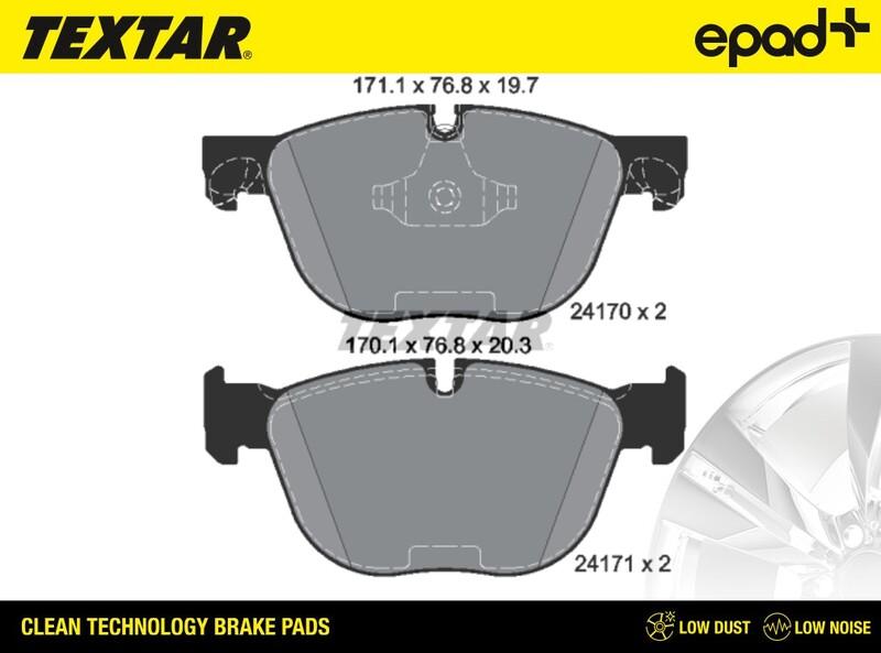 Textar 2417001CP - Комплект спирачно феродо, дискови спирачки vvparts.bg