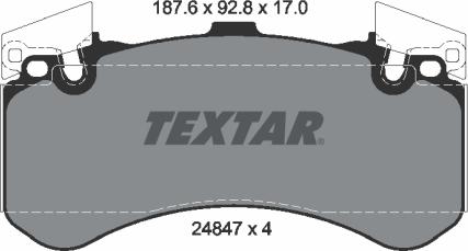 Textar 2484701 - Комплект спирачно феродо, дискови спирачки vvparts.bg