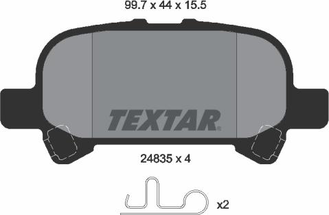 Textar 2483501 - Комплект спирачно феродо, дискови спирачки vvparts.bg