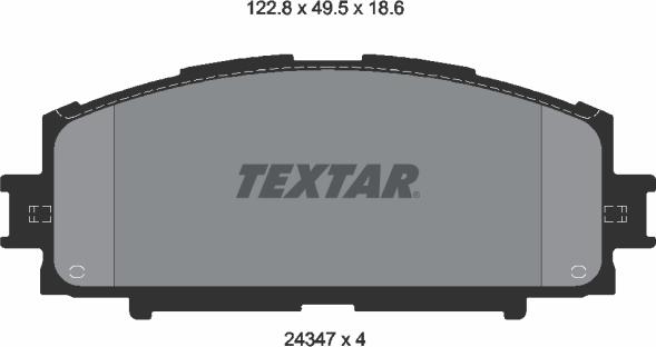 Textar 2434701 - Комплект спирачно феродо, дискови спирачки vvparts.bg
