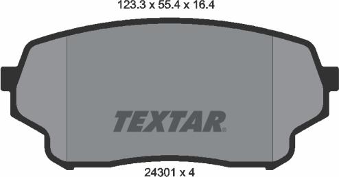 Textar 2430101 - Комплект спирачно феродо, дискови спирачки vvparts.bg