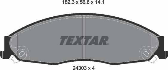 Textar 2430301 - Комплект спирачно феродо, дискови спирачки vvparts.bg