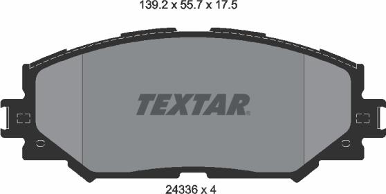 Textar 2433601 - Комплект спирачно феродо, дискови спирачки vvparts.bg
