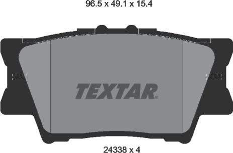 Textar 2433801 - Комплект спирачно феродо, дискови спирачки vvparts.bg