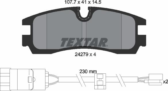 Textar 2427901 - Комплект спирачно феродо, дискови спирачки vvparts.bg