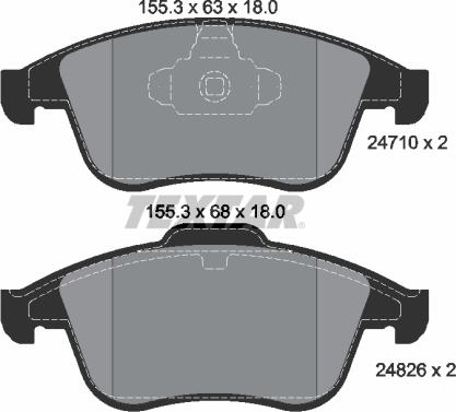 Textar 2471001 - Комплект спирачно феродо, дискови спирачки vvparts.bg