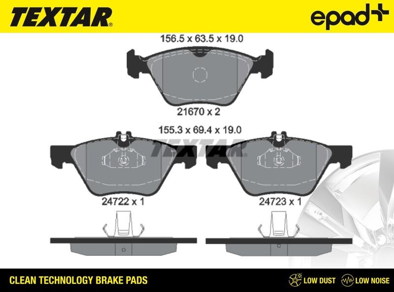 Textar 2472201CP - Комплект спирачно феродо, дискови спирачки vvparts.bg