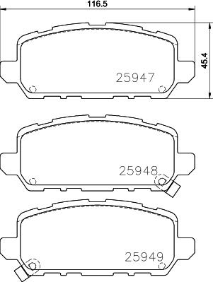 Textar 2594703 - Комплект спирачно феродо, дискови спирачки vvparts.bg