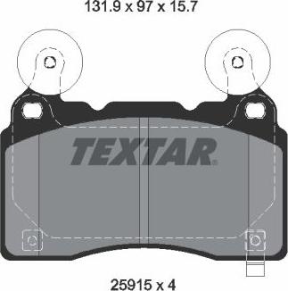 Textar 2591501 - Комплект спирачно феродо, дискови спирачки vvparts.bg