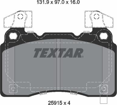 Textar 2591503 - Комплект спирачно феродо, дискови спирачки vvparts.bg