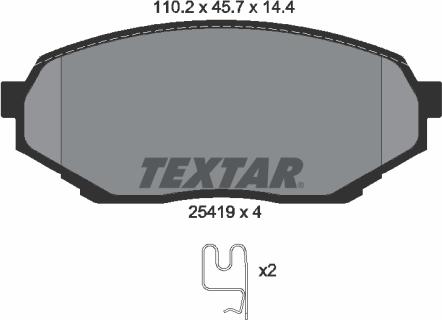 Textar 2541901 - Комплект спирачно феродо, дискови спирачки vvparts.bg