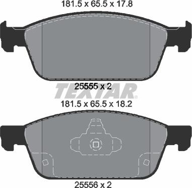 Textar 2555501 - Комплект спирачно феродо, дискови спирачки vvparts.bg