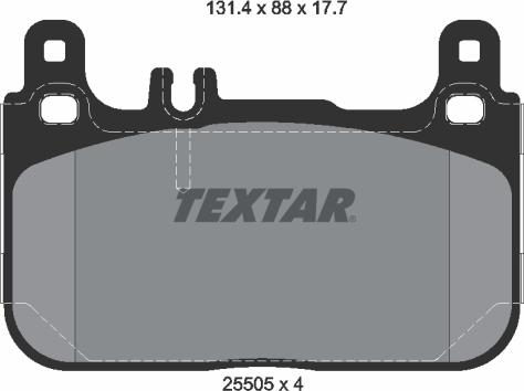 Textar 2550501 - Комплект спирачно феродо, дискови спирачки vvparts.bg