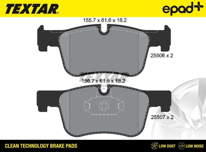 Textar 2550601CP - Комплект спирачно феродо, дискови спирачки vvparts.bg