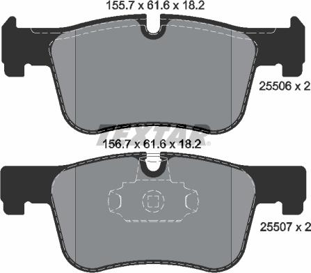 Textar 2550601 - Комплект спирачно феродо, дискови спирачки vvparts.bg