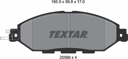 Textar 2558901 - Комплект спирачно феродо, дискови спирачки vvparts.bg