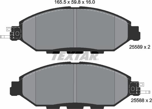 Textar 2558903 - Комплект спирачно феродо, дискови спирачки vvparts.bg