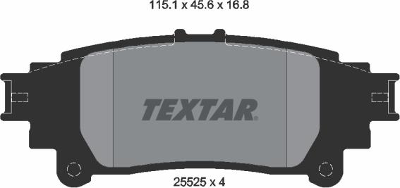 Textar 2552501 - Комплект спирачно феродо, дискови спирачки vvparts.bg