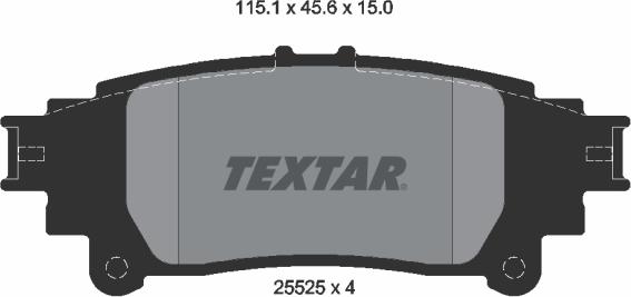 Textar 2552503 - Комплект спирачно феродо, дискови спирачки vvparts.bg