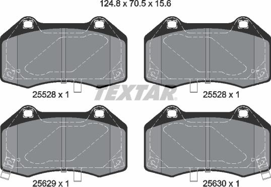 Textar 2552801 - Комплект спирачно феродо, дискови спирачки vvparts.bg