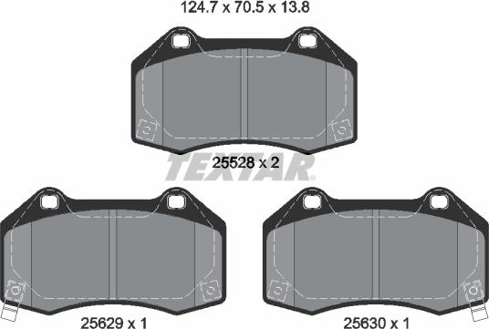 Textar 2552803 - Комплект спирачно феродо, дискови спирачки vvparts.bg