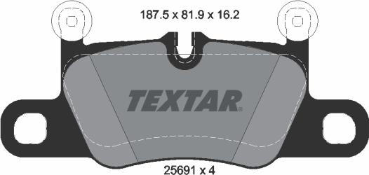 Textar 2569101 - Комплект спирачно феродо, дискови спирачки vvparts.bg