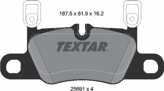 Textar 2569103 - Комплект спирачно феродо, дискови спирачки vvparts.bg