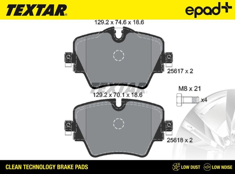 Textar 2561701CP - Комплект спирачно феродо, дискови спирачки vvparts.bg