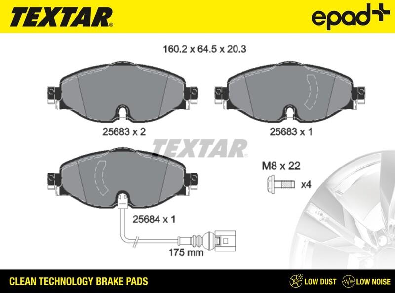 Textar 2568301CP - Комплект спирачно феродо, дискови спирачки vvparts.bg