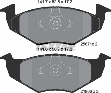 Textar 2567101 - Комплект спирачно феродо, дискови спирачки vvparts.bg