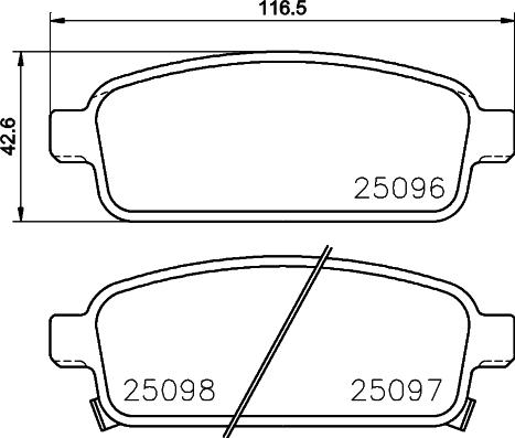 Textar 2509603 - Комплект спирачно феродо, дискови спирачки vvparts.bg