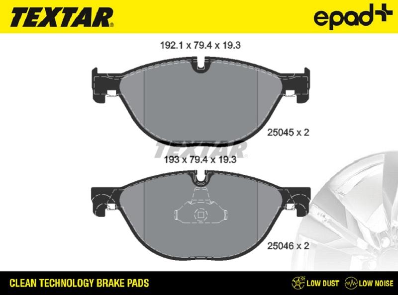 Textar 2504501CP - Комплект спирачно феродо, дискови спирачки vvparts.bg