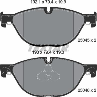 Textar 2504501 - Комплект спирачно феродо, дискови спирачки vvparts.bg