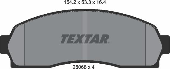 Textar 2506801 - Комплект спирачно феродо, дискови спирачки vvparts.bg